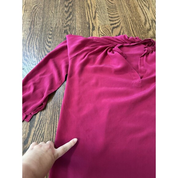 Vintage The Silk Farm 100% Silk Pink Long Sleeve Blouse‎ Size Large Office Work - Picture 5 of 7